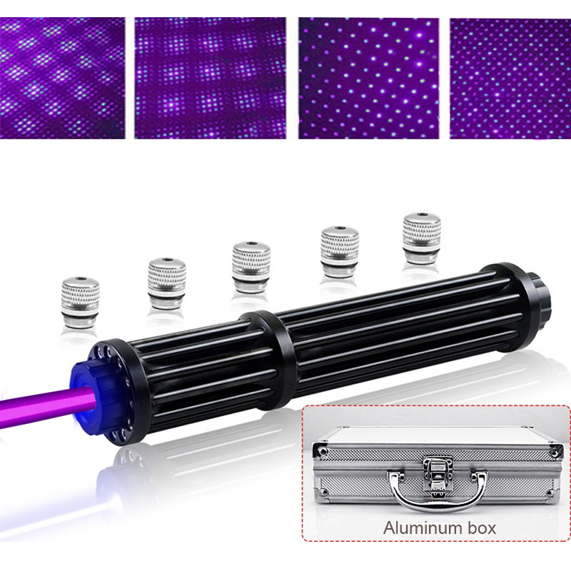 Purple Laser For AR15 405nm 1000mW Gypsophila Laser Pointer Gatling Long Pointer Guide Flashlight Rescue Signal Light